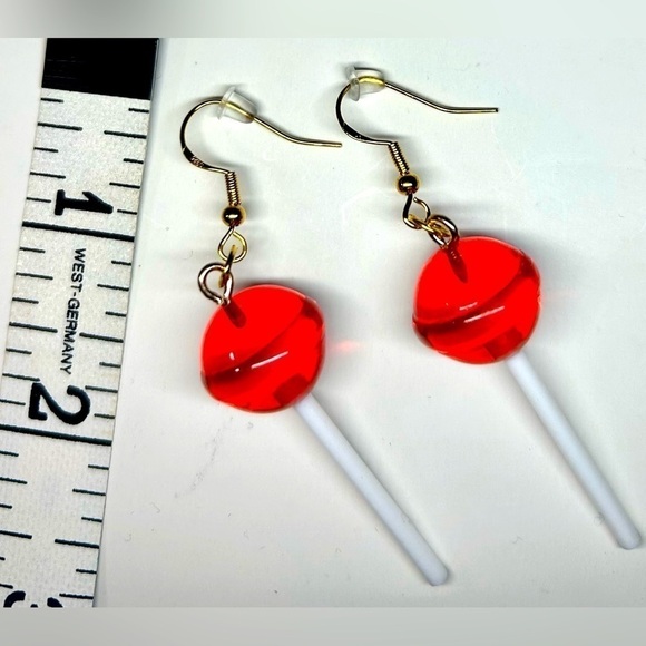 ❣️Red Lollipop Earrings - Picture 2 of 2